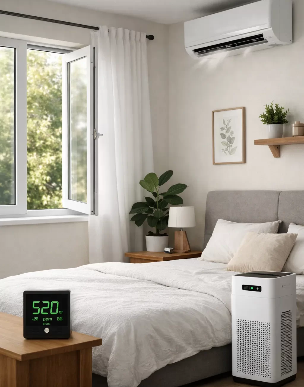 Frisse lucht en goede ventilatie voor een gezondere slaapkamer.